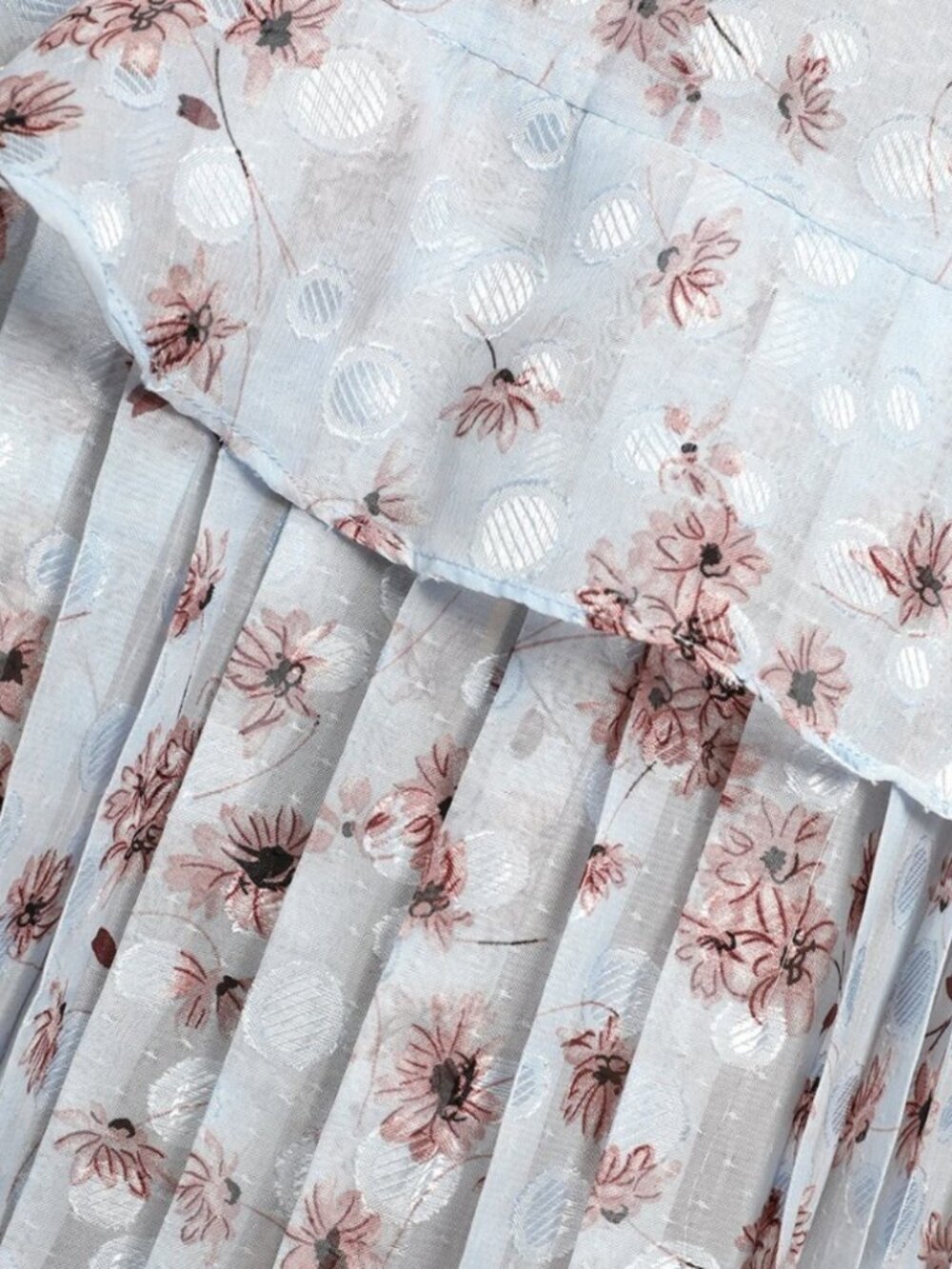 NWT Lulus Terrace Views Light Blue Floral Print Tiered Midi Dress (size S) - Picture 5 of 9